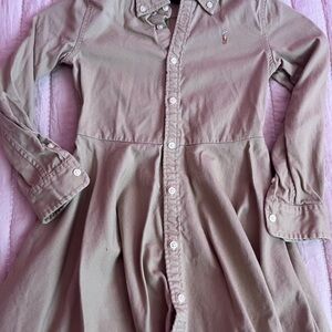 Beige Button-Up Dress